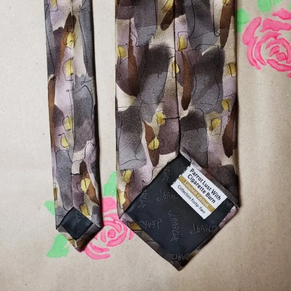 J. Garcia Tie Parrot Lust With Cigarette Burn Collection Forty-Two Neck Tie